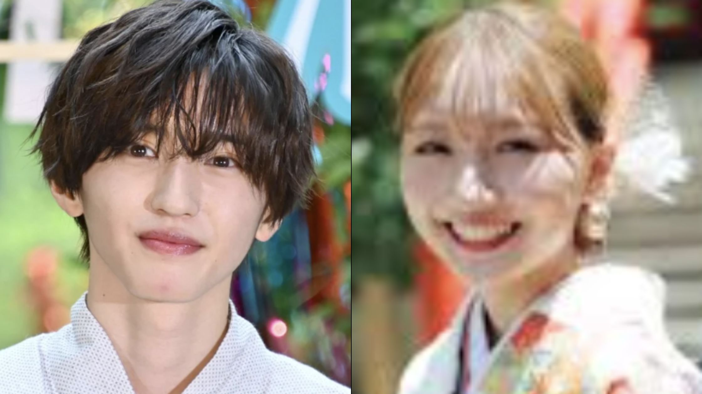 道枝駿佑と山本彩加のツーショット画像